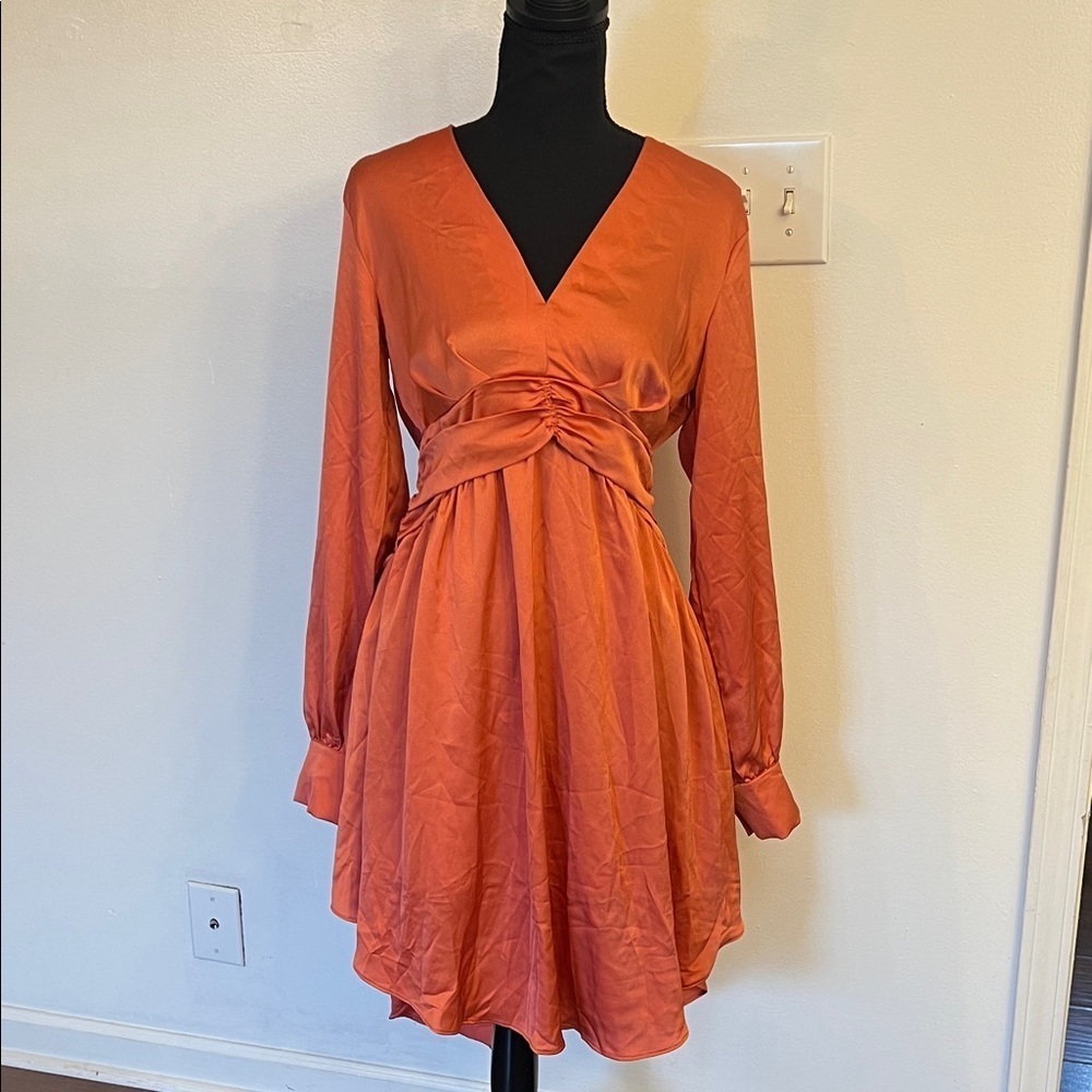 NWT DO+BE Elegant Orange Long Sleeve Dress